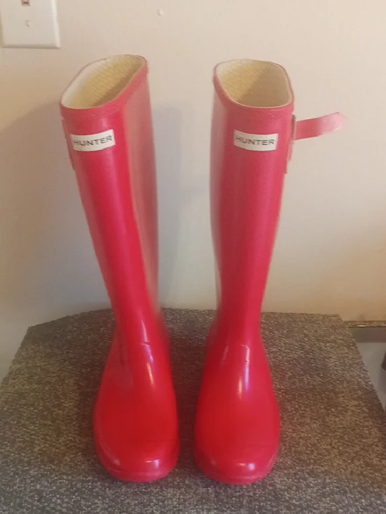 Hunter Gloss Tall Rain Boots - Size 9 - Picture 1 of 8